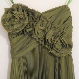 Olive green Le Chateau prom dress